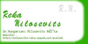 reka milosevits business card